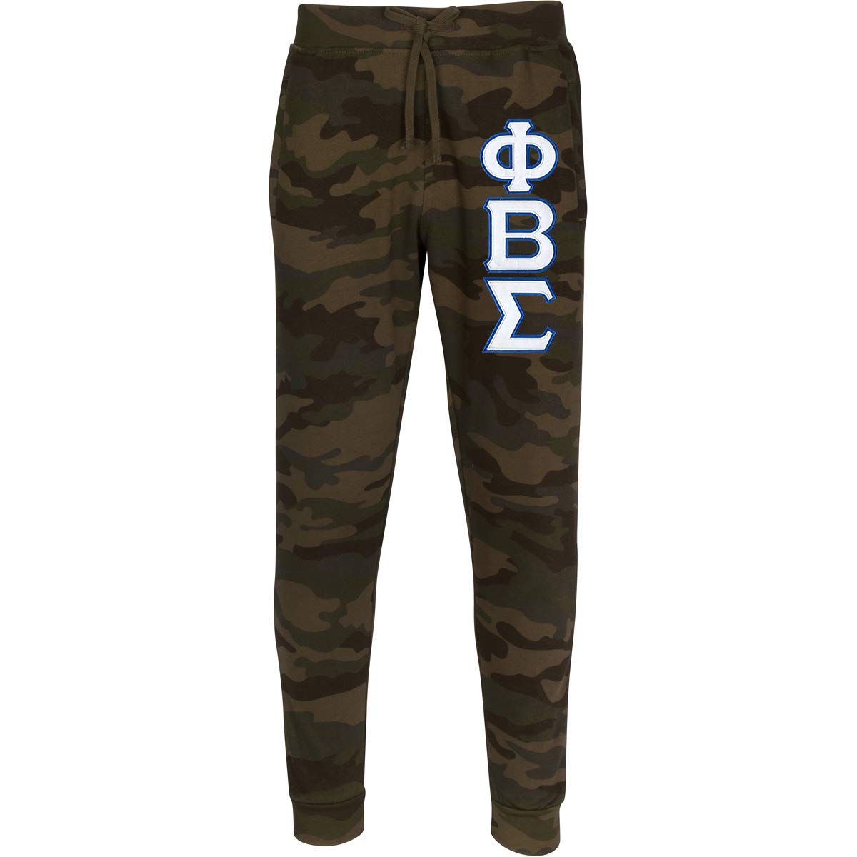 Phi Beta Sigma Embroidered Camo Twill Letter Joggers