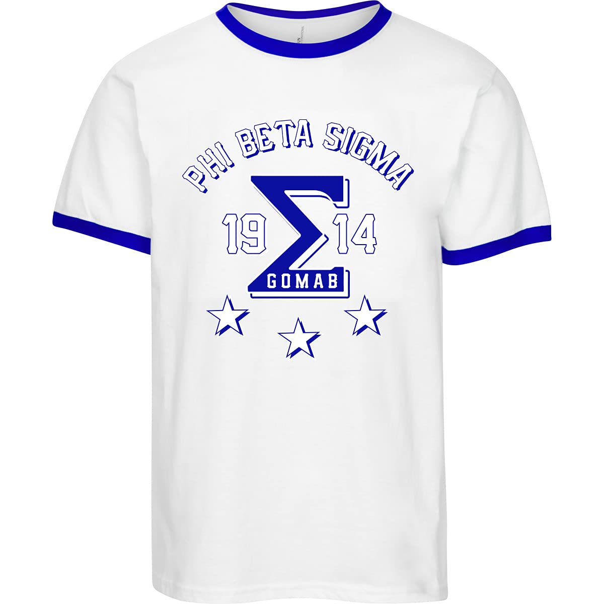 Phi Beta Sigma Three Stars Graphic Ringer T Shirt