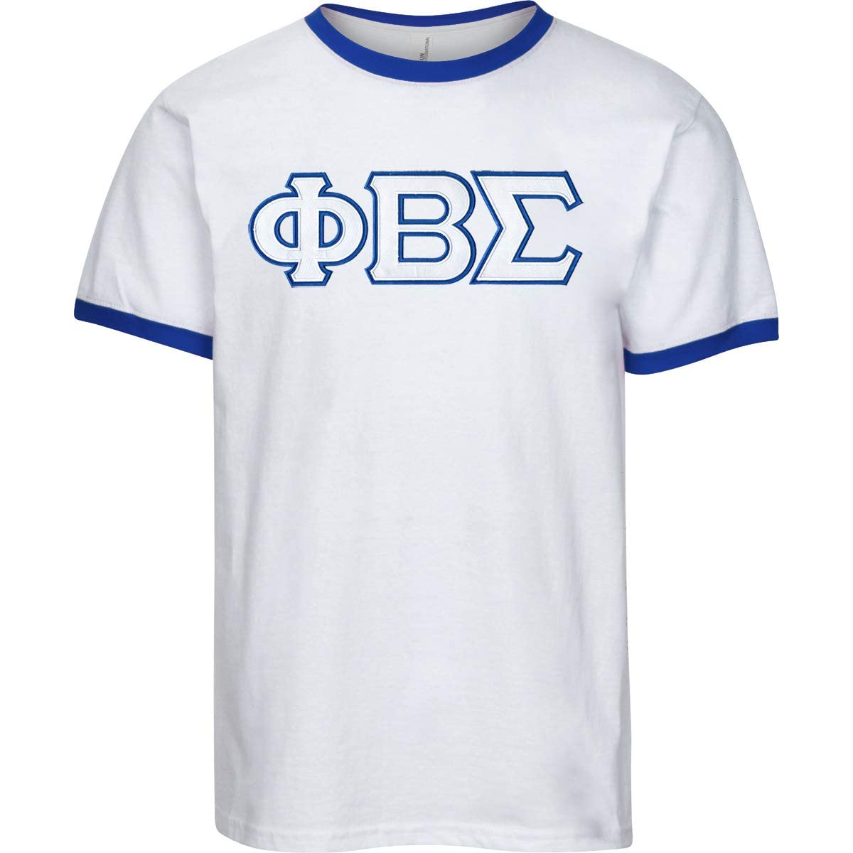 Phi Beta Sigma Embroidered Twill Letter Ringer T Shirt