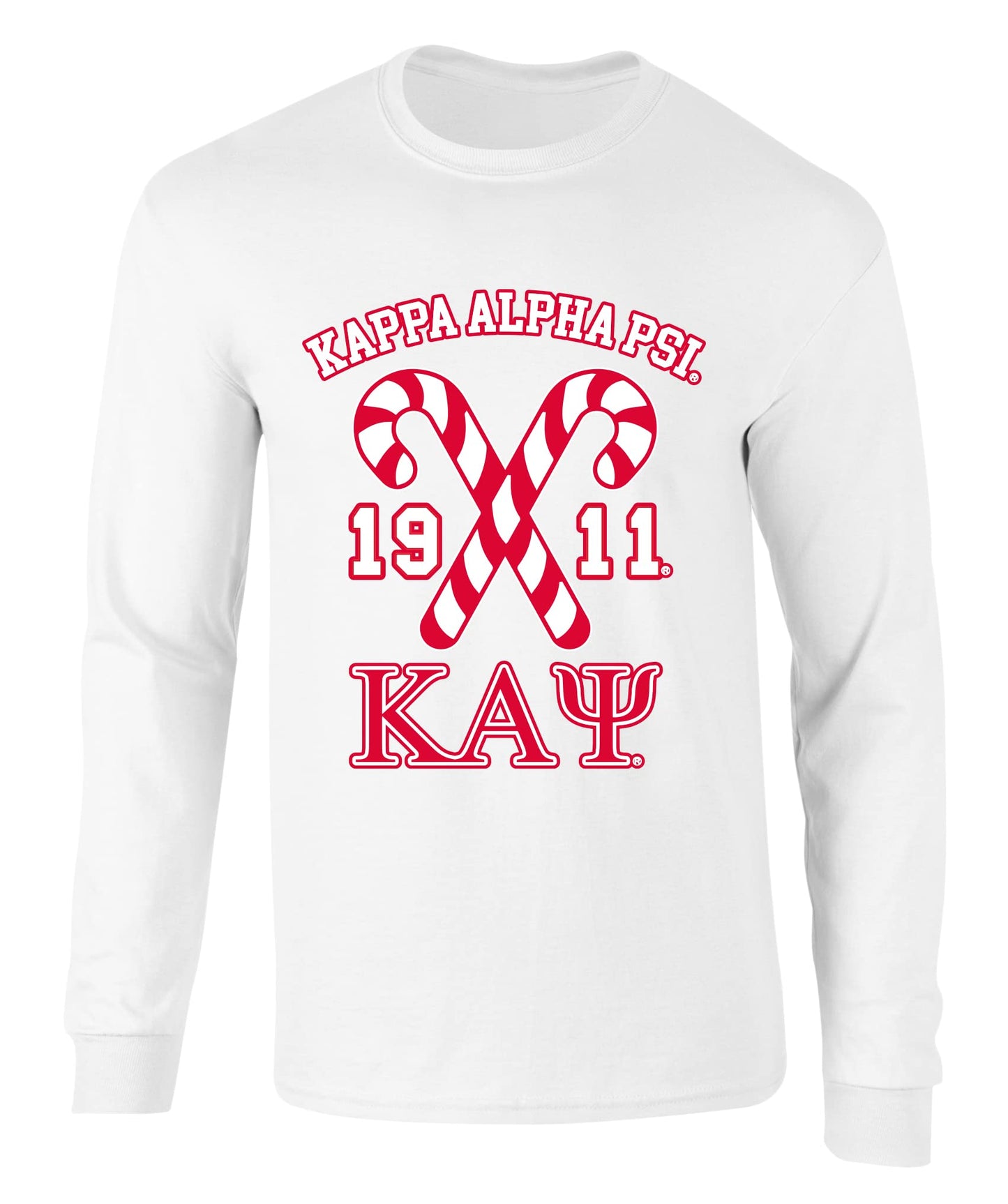 Kappa Alpha Psi Fraternity Canes Graphic Print Long Sleeve T Shirt