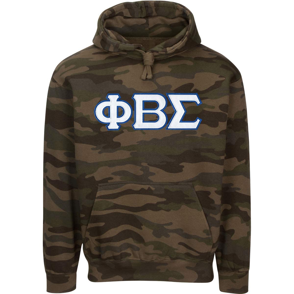 Phi Beta Sigma Embroidered Camo Twill Letter Hoodie