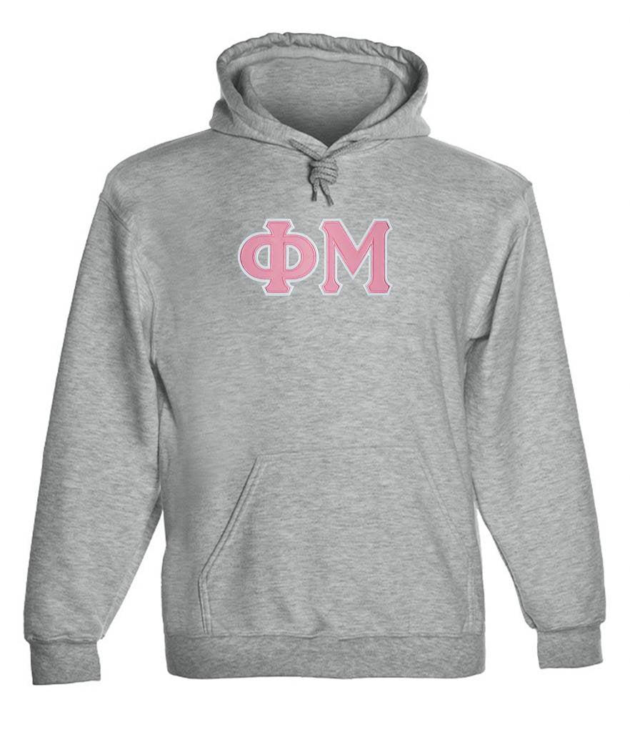 Phi Mu Twill Letter Hoodies