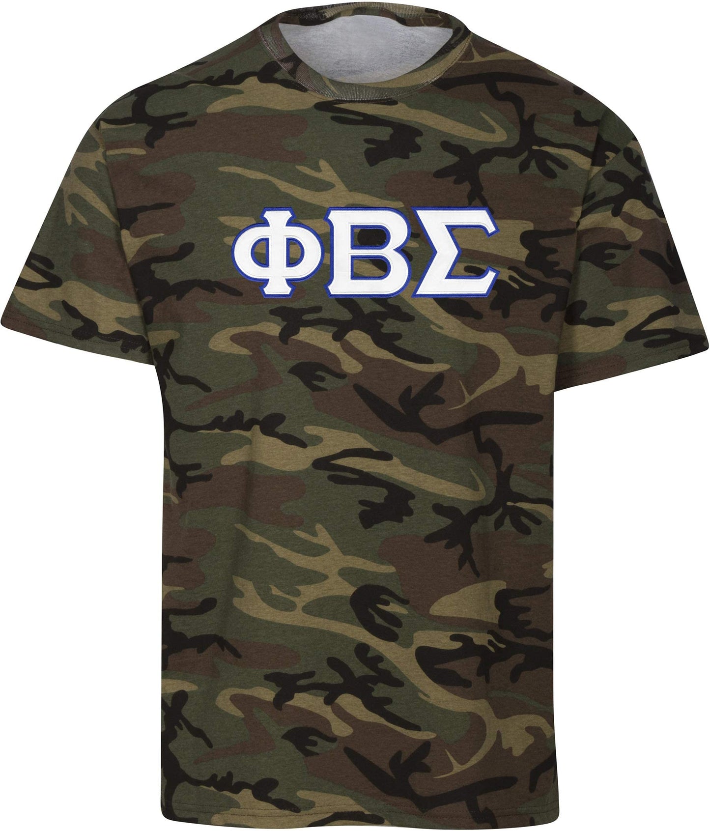 Phi Beta Sigma Embroidered Twill Letter Camo T Shirt