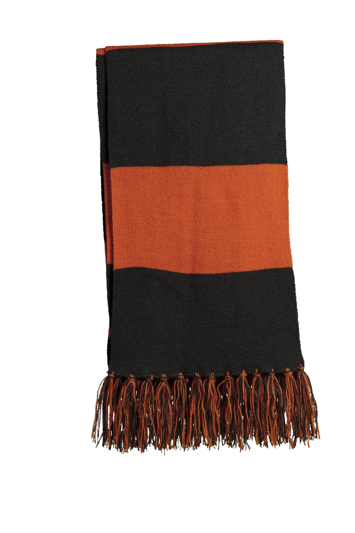 TCTG Team Spirit Fan Spectator Scarf– College, Sports, High School & Fan Apparel - Black/ Orange