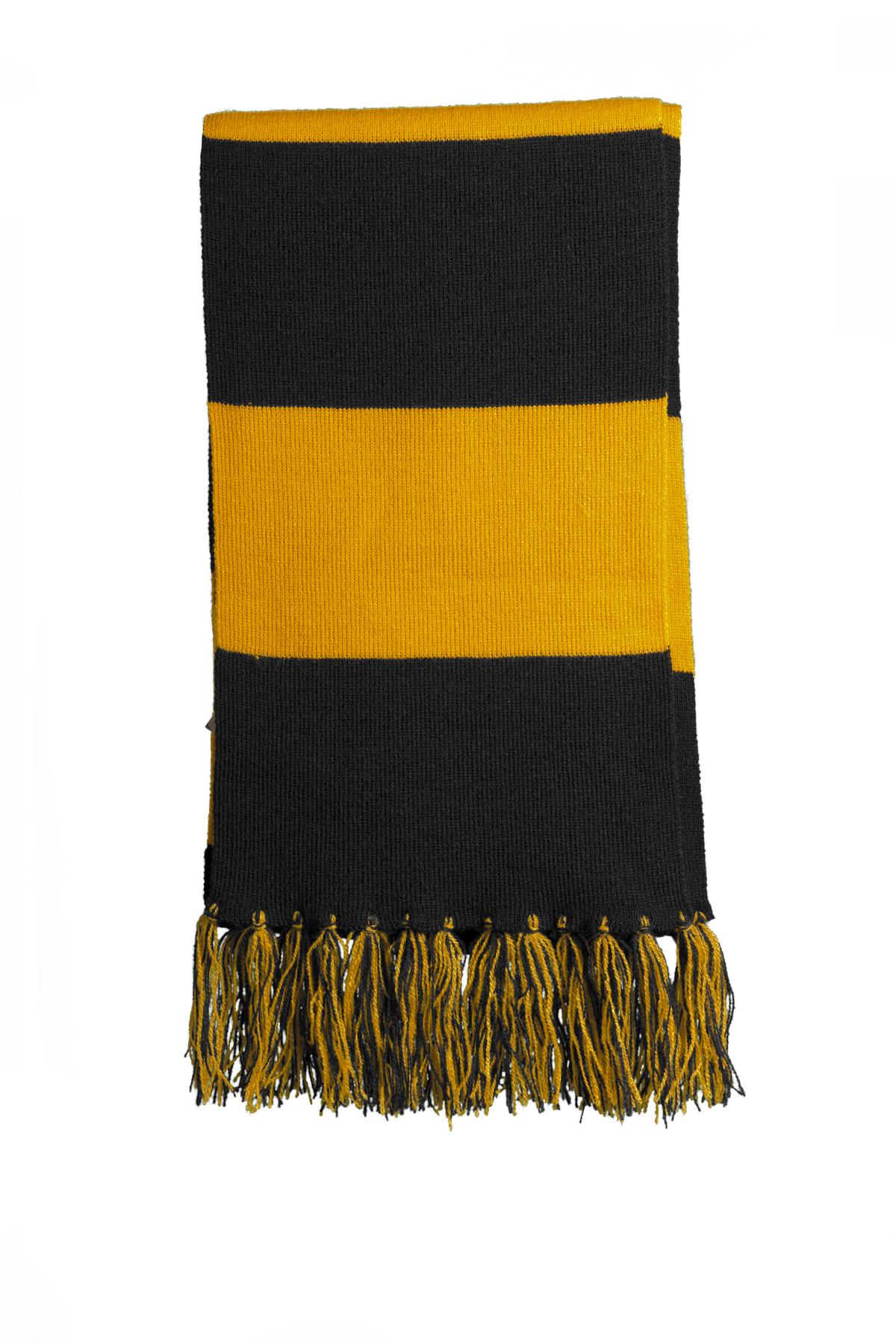 TCTG Team Spirit Fan Spectator Scarf– College, Sports, High School & Fan Apparel - Black/ Gold