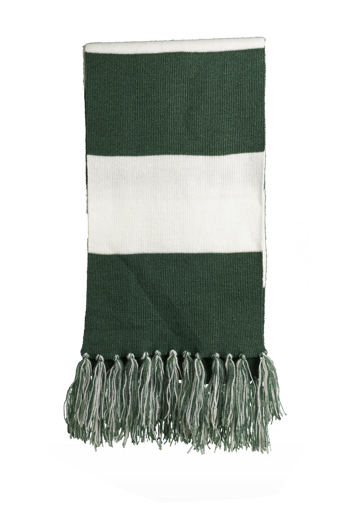 TCTG Team Spirit Fan Spectator Scarf– College, Sports, High School & Fan Apparel - Forest Green/ White