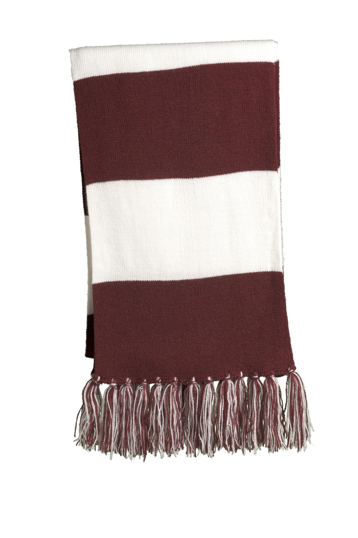 TCTG Team Spirit Fan Spectator Scarf– College, Sports, High School & Fan Apparel - Maroon/ White