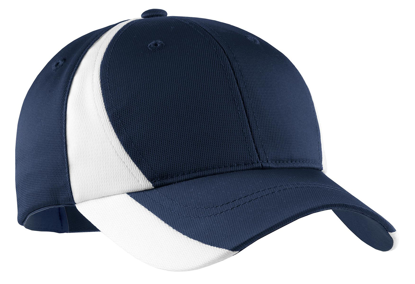 TCTG Team Spirit Fan SpectatorColorblock Cap– College, Sports, High School & Fan Apparel - Navy/ White