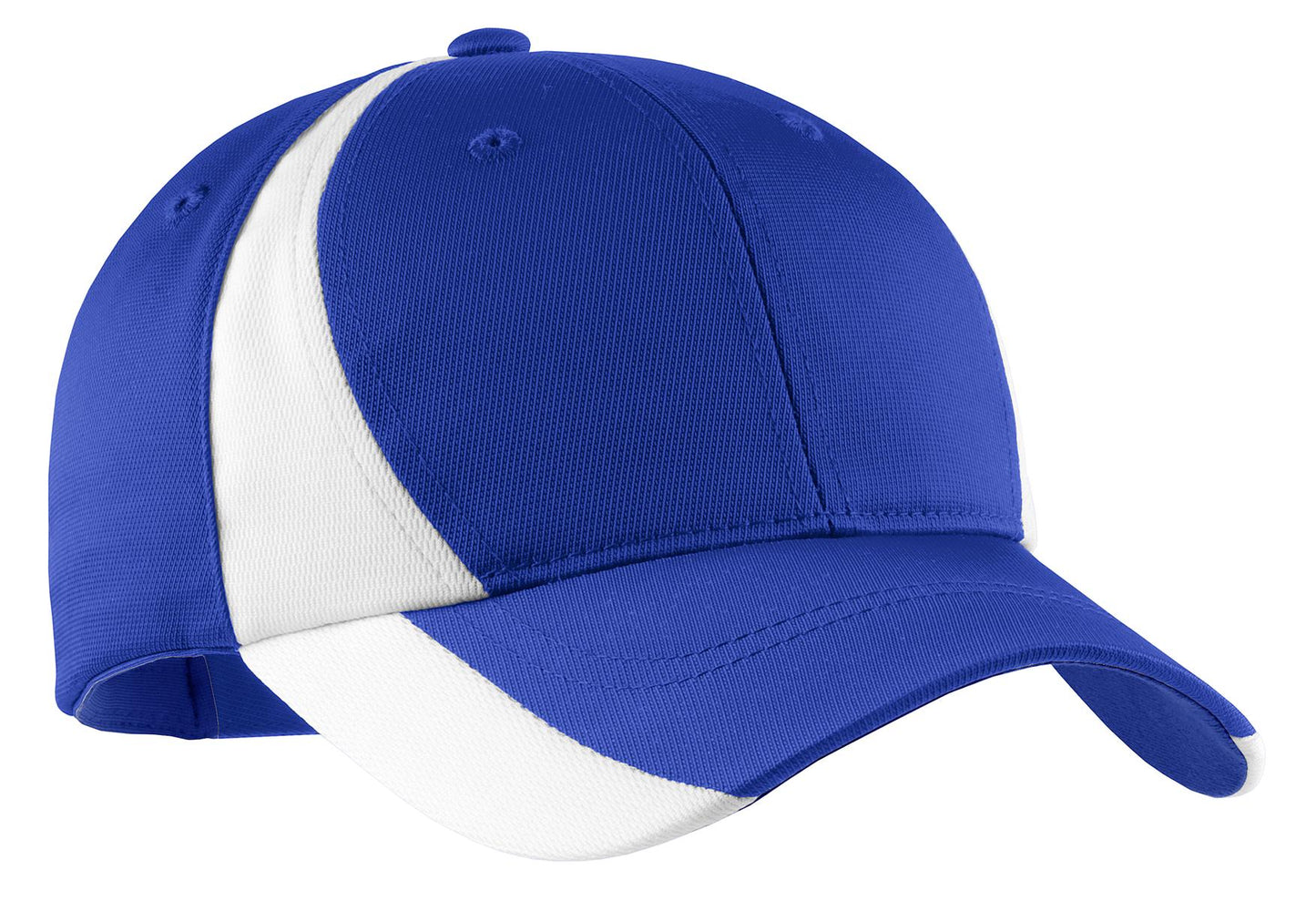 TCTG Team Spirit Fan SpectatorColorblock Cap– College, Sports, High School & Fan Apparel - Blue/White