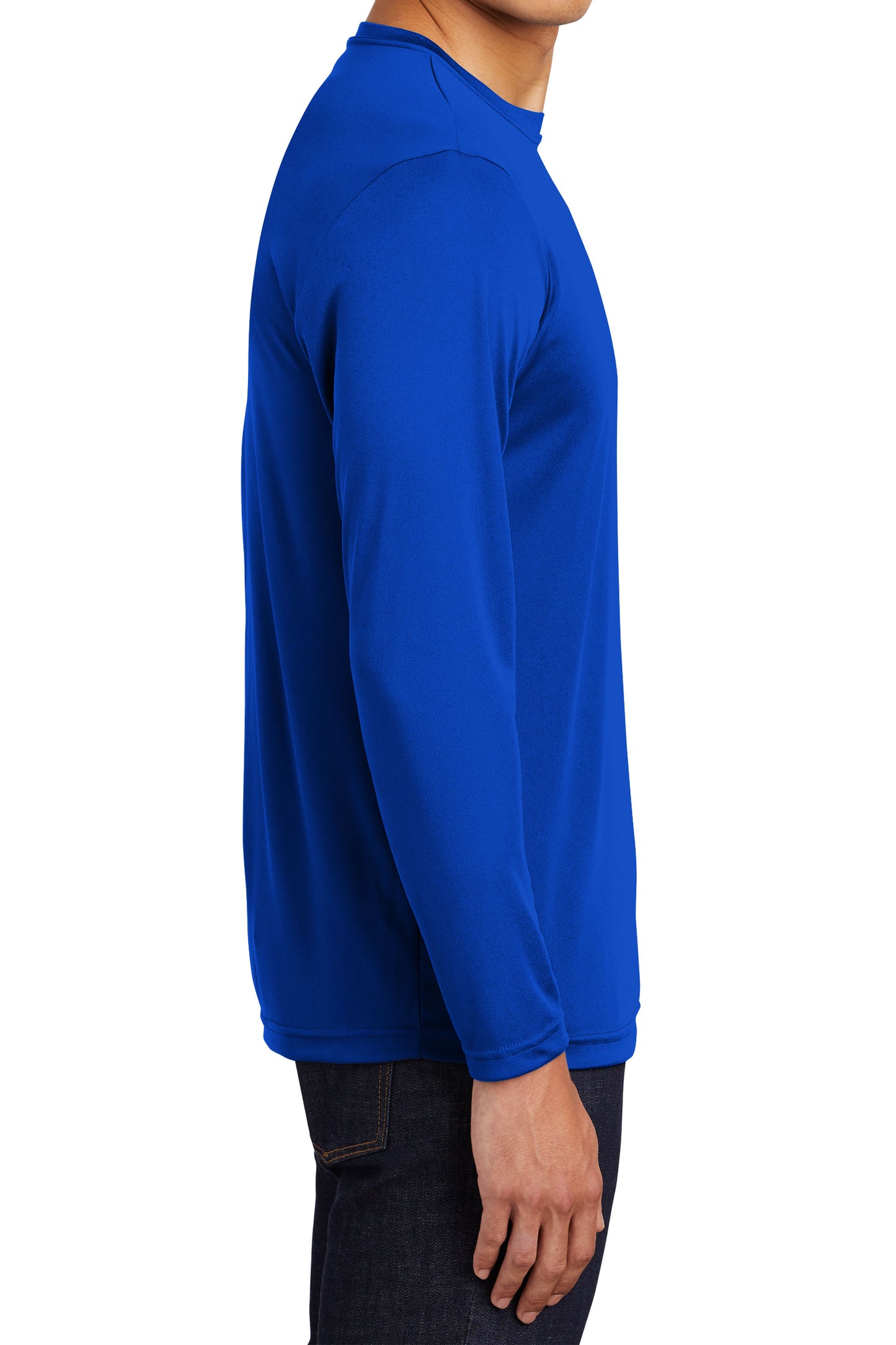 TCTG Team Spirit Athletic Wicking Long Sleeve Tee – College, Sports, High School & Fan Apparel - Blue