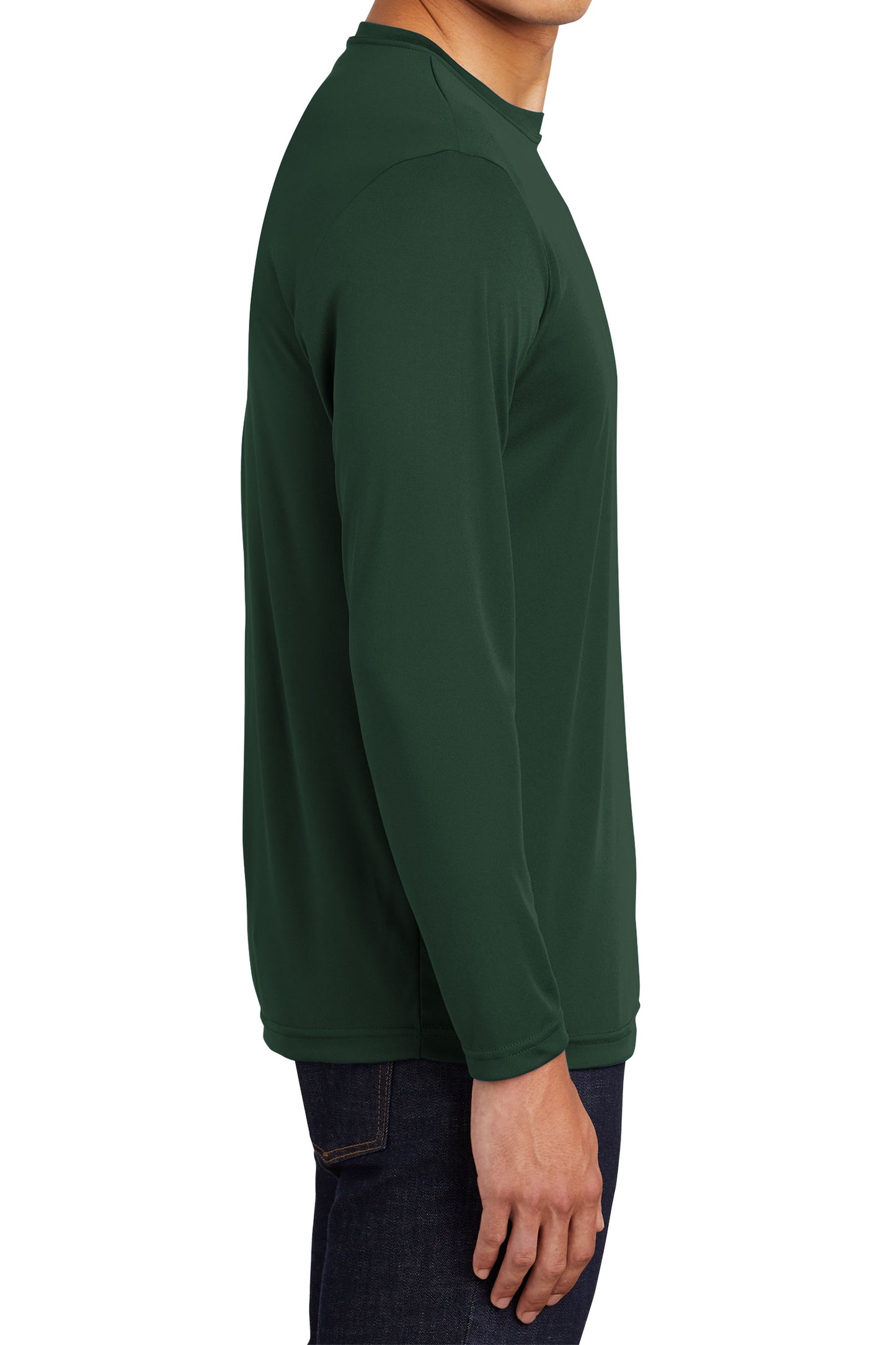 TCTG Team Spirit Athletic Wicking Long Sleeve Tee – College, Sports, High School & Fan Apparel - Forest Green