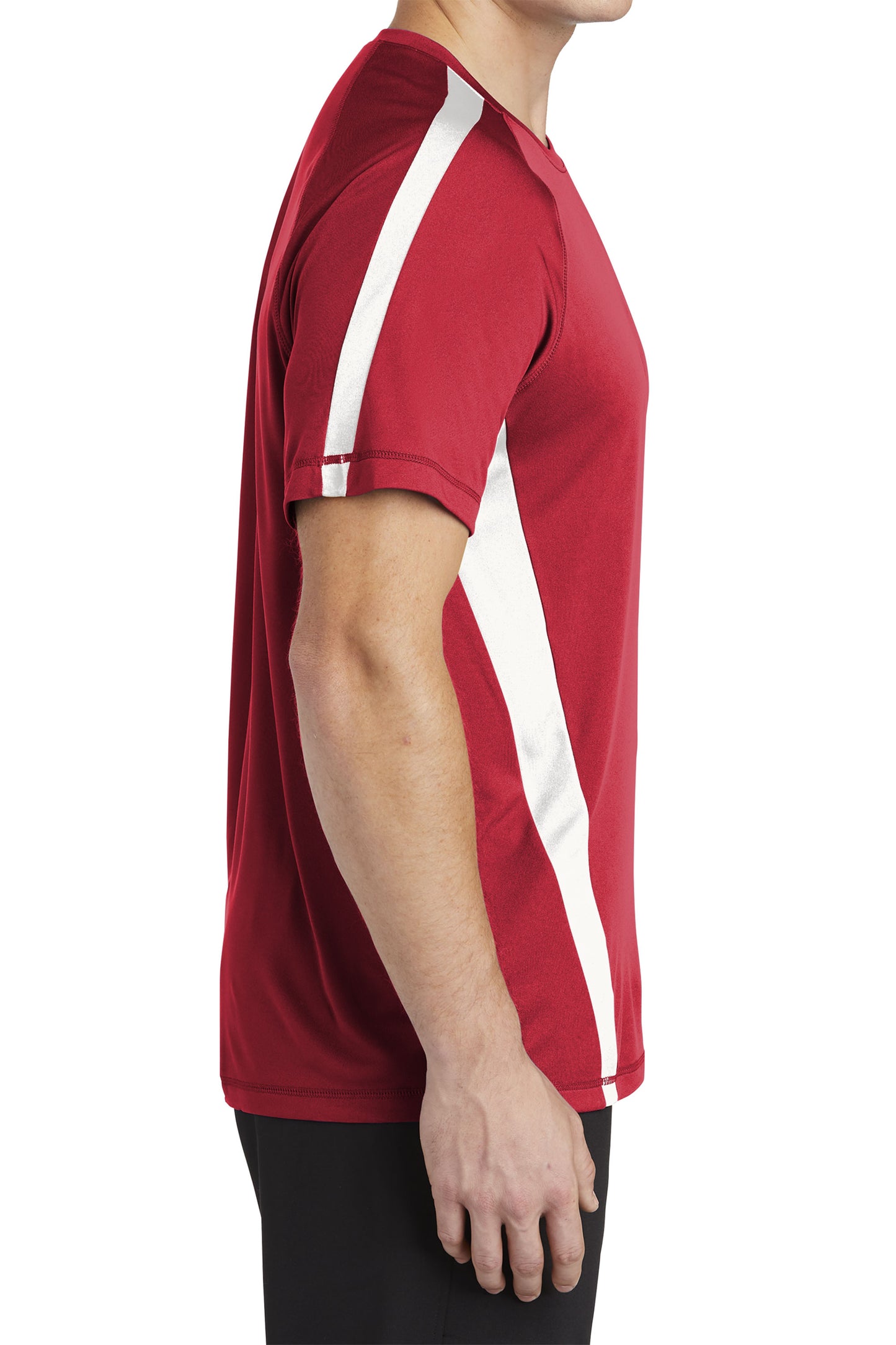 TCTG Team Spirit Athletic Wicking Colorblock Tee – College, Sports, High School & Fan Apparel - Red/ White