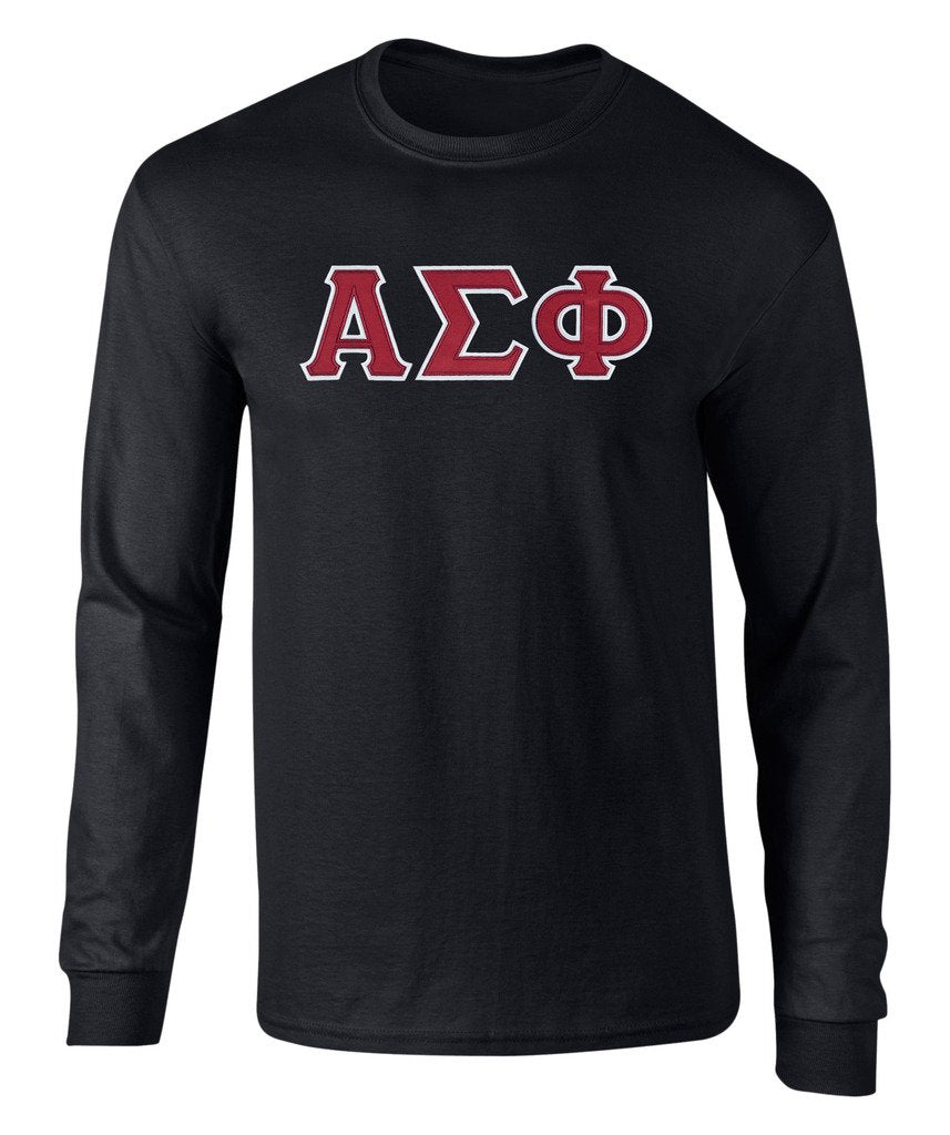 Alpha Sigma Phi Twill Letter Long Sleeve Tee