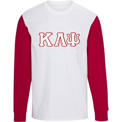 Kappa Alpha Psi Twill Letter Contrast Long Sleeve Tee