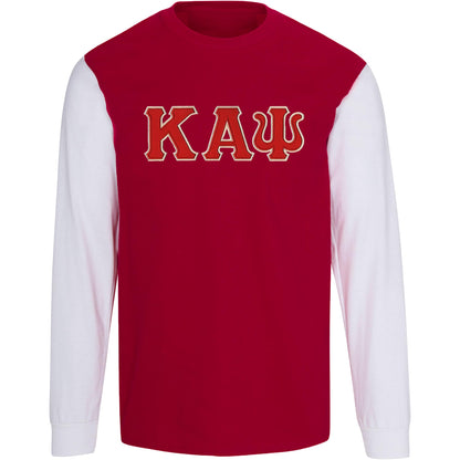 Kappa Alpha Psi Twill Letter Contrast Long Sleeve Tee