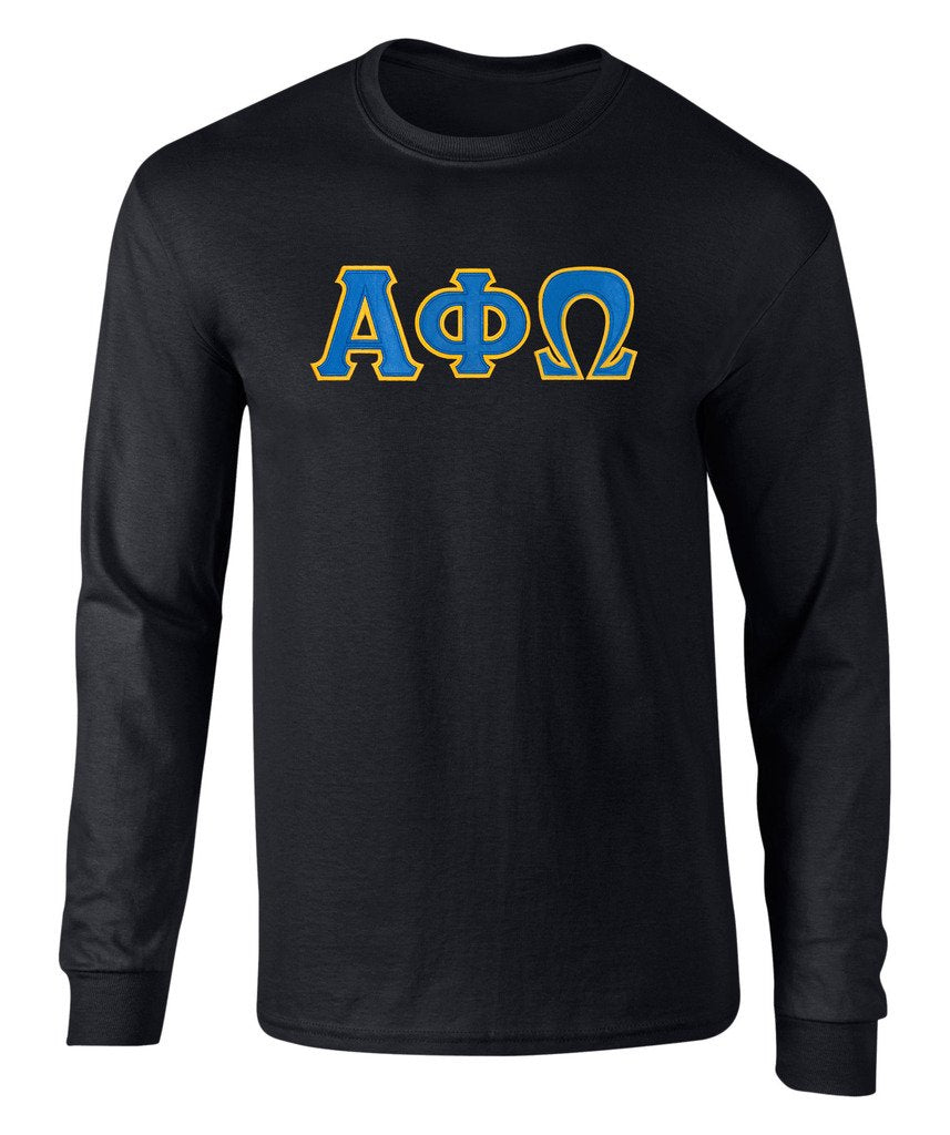 Alpha Phi Omega Twill Letter Long Sleeve Tee