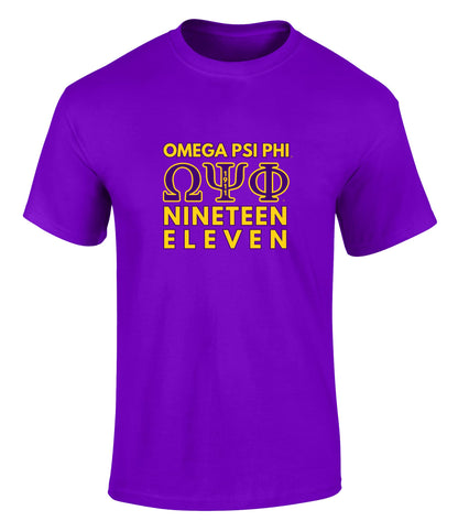 Omega Psi Phi Fraternity Nineteen Eleven Graphic T Shirt