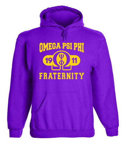 Omega Psi Phi Fraternity Puff Print Hoodie Sweatshirt