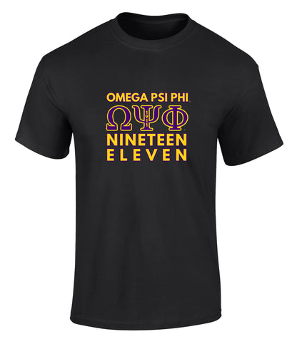 Omega Psi Phi Fraternity Nineteen Eleven Graphic T Shirt