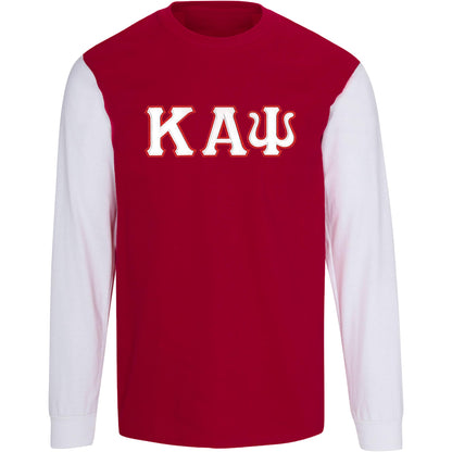 Kappa Alpha Psi Twill Letter Contrast Long Sleeve Tee