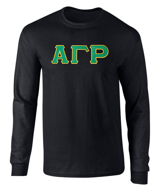 Alpha Gamma Rho Twill Letter Long Sleeve Tee