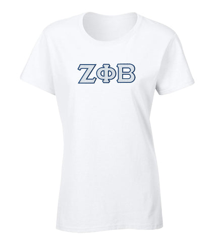 Zeta Phi Beta Embroidered Twill Letter Ladies T Shirt