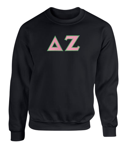 Delta Zeta Twill Letter Crewneck Sweatshirt