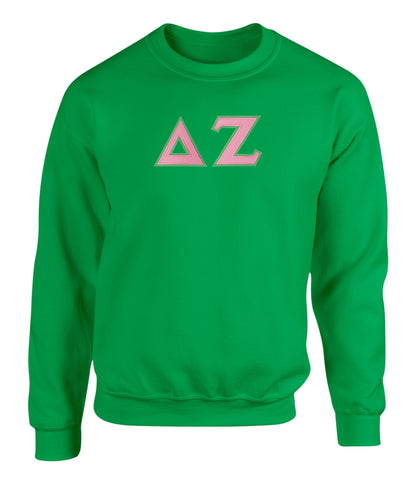 Delta Zeta Twill Letter Crewneck Sweatshirt