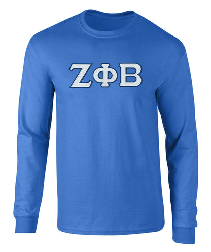 Zeta Phi Beta Embroidered Twill Letter Long Sleeve Tee