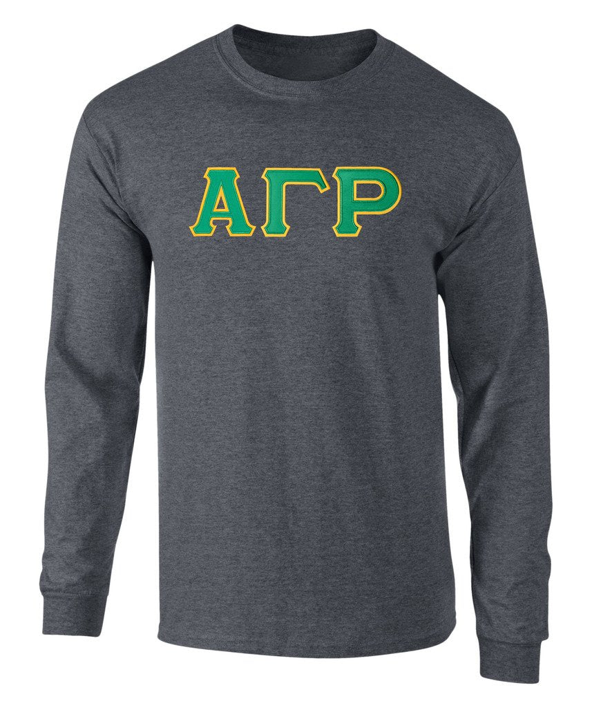 Alpha Gamma Rho Twill Letter Long Sleeve Tee