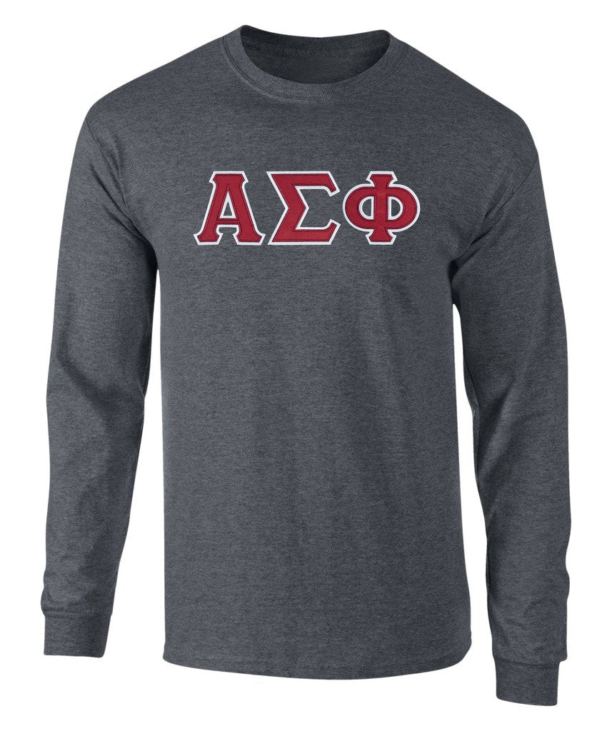 Alpha Sigma Phi Twill Letter Long Sleeve Tee