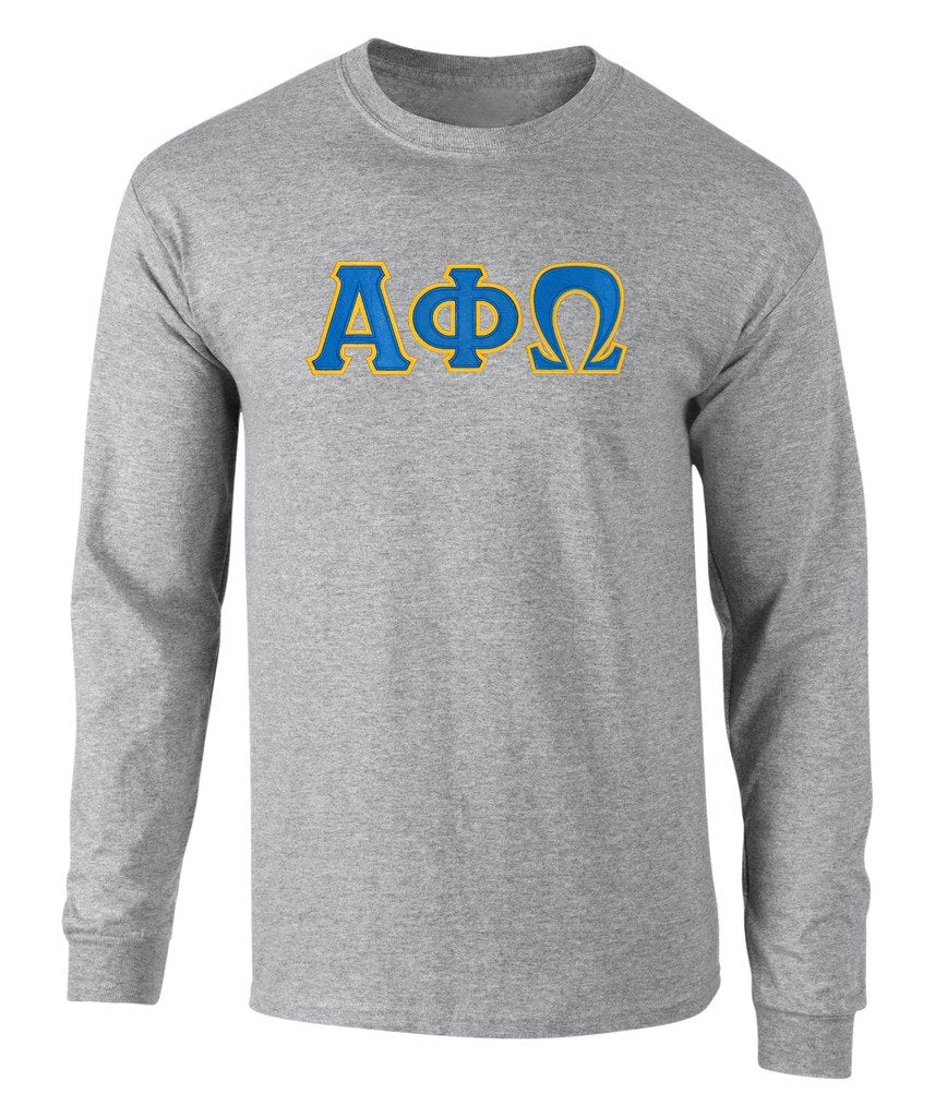 Alpha Phi Omega Twill Letter Long Sleeve Tee