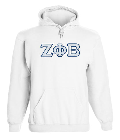 Zeta Phi Beta Embroidered Twill Letter Hoodie