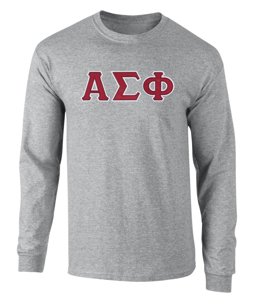 Alpha Sigma Phi Twill Letter Long Sleeve Tee