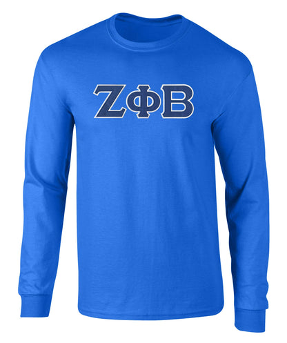 Zeta Phi Beta Embroidered Twill Letter Long Sleeve Tee