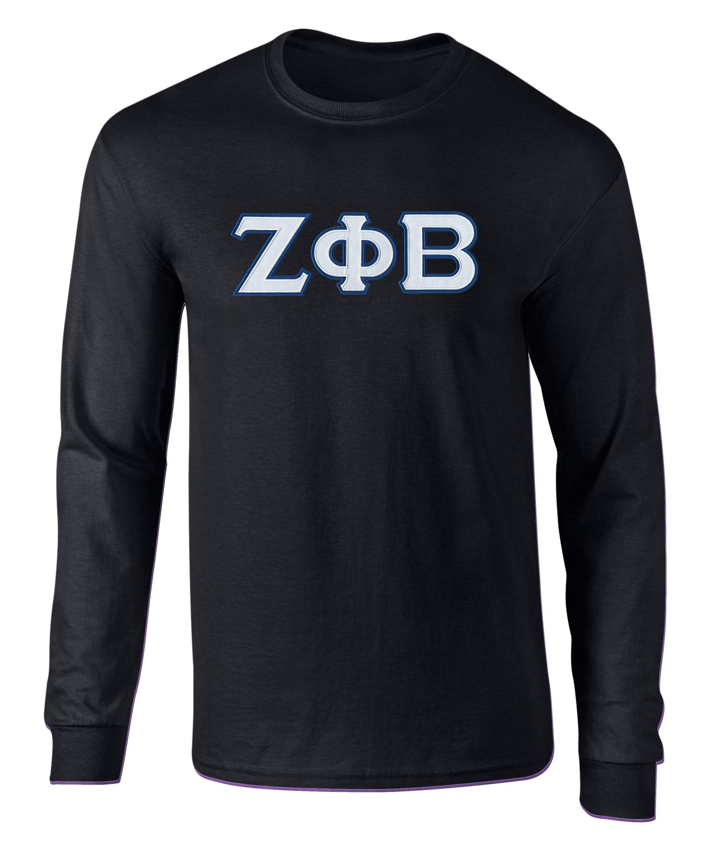 Zeta Phi Beta Embroidered Twill Letter Long Sleeve Tee