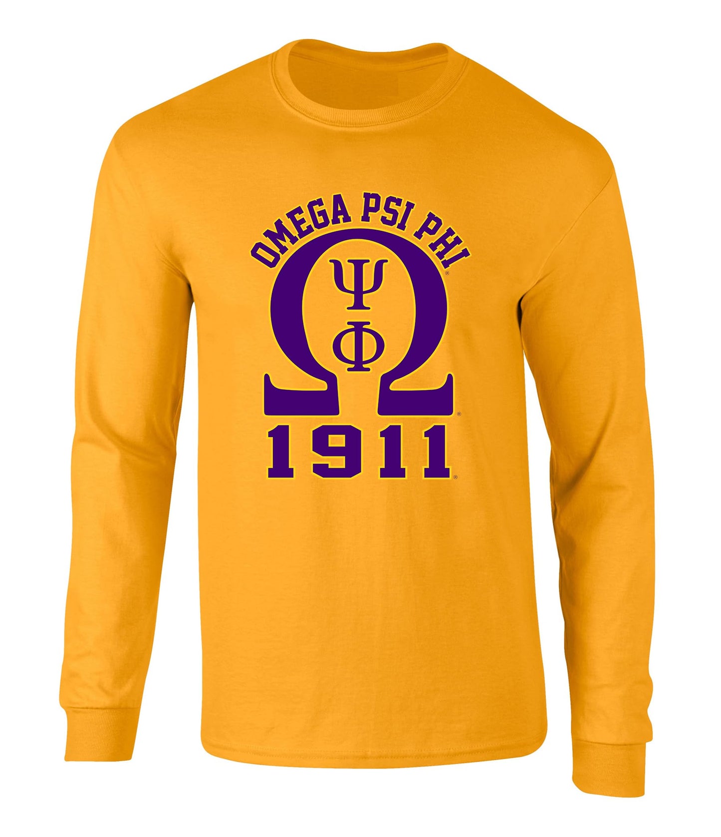 Omega Psi Phi Fraternity Long Sleeve Big Omega Graphic T Shirt