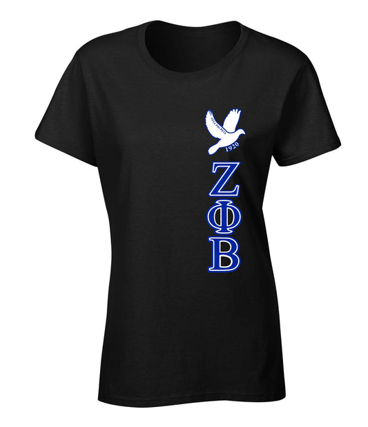 Zeta Phi Beta Sorority Vertical Graphic T Shirt