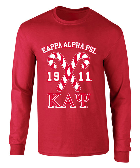 Kappa Alpha Psi Fraternity Canes Graphic Print Long Sleeve T Shirt