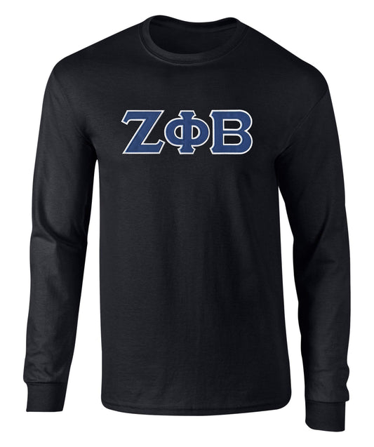 Zeta Phi Beta Embroidered Twill Letter Long Sleeve Tee