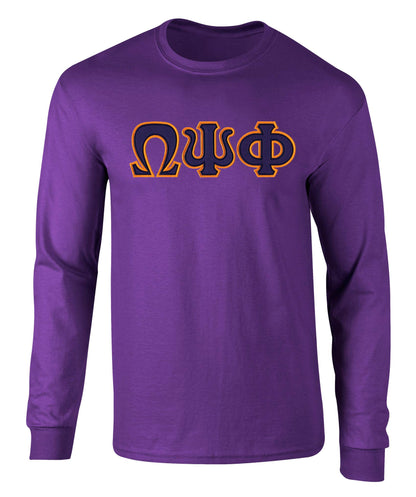 Omega Psi Phi Embroidered Twill Long Sleeve T Shirt