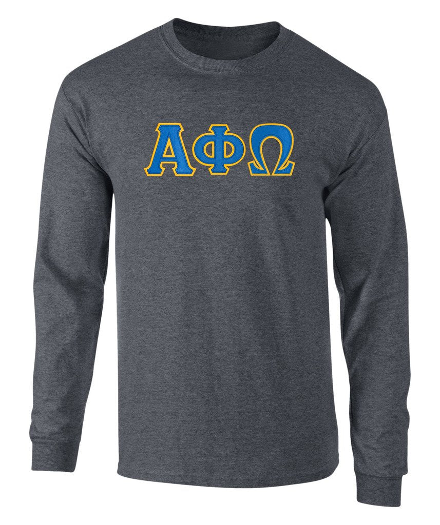 Alpha Phi Omega Twill Letter Long Sleeve Tee