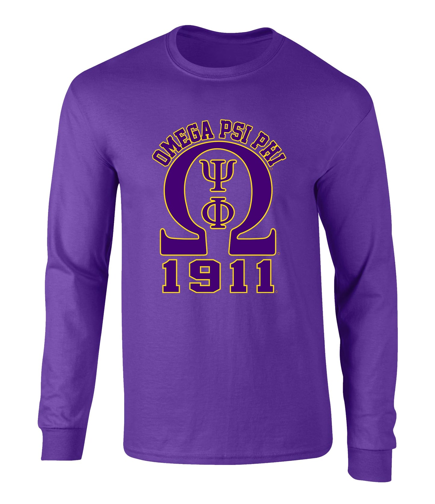 Omega Psi Phi Fraternity Long Sleeve Big Omega Graphic T Shirt