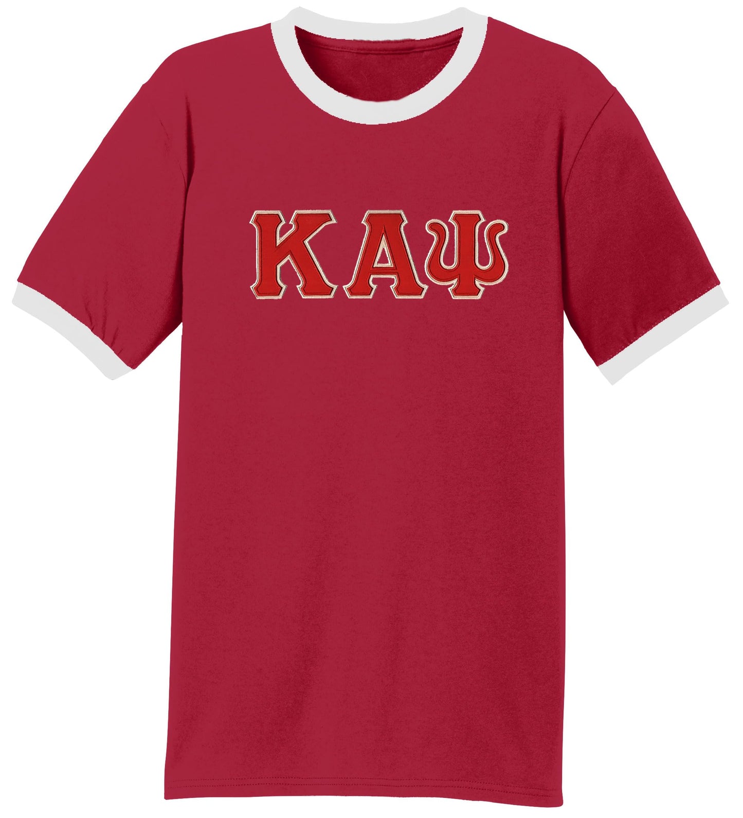 Kappa Alpha Psi Embroidered Twill Letter Ringer T Shirt