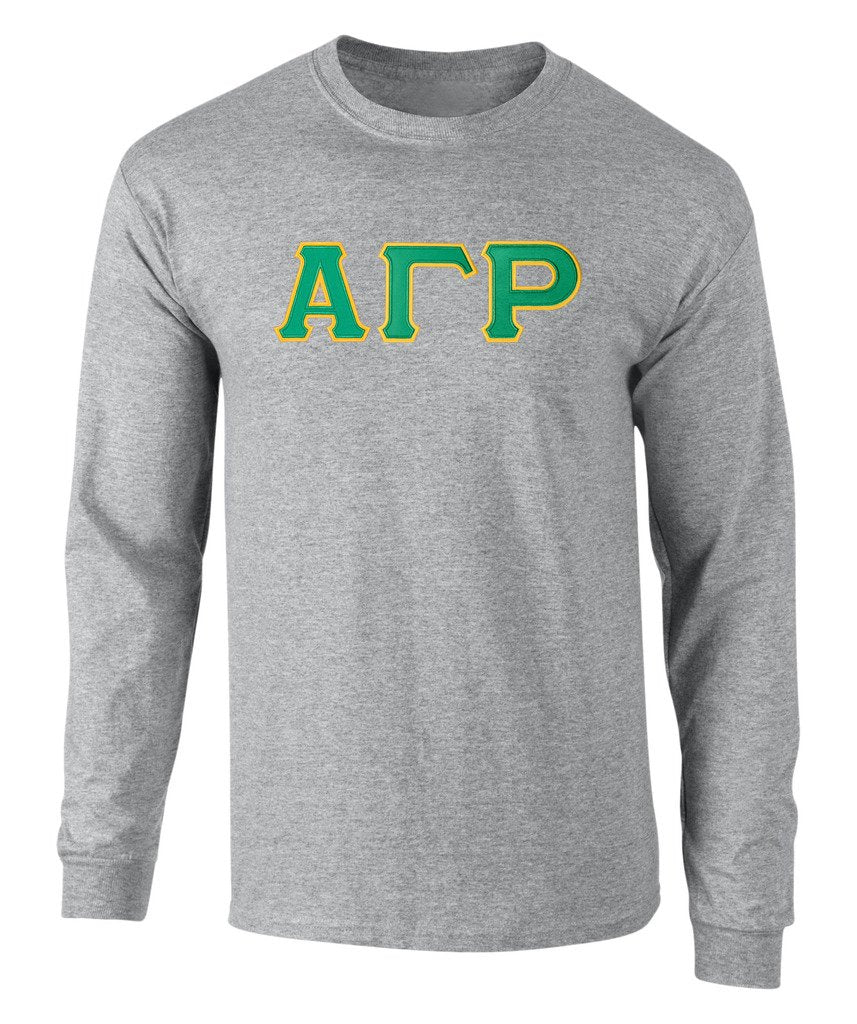 Alpha Gamma Rho Twill Letter Long Sleeve Tee