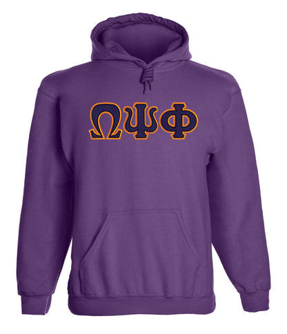 Omega Psi Phi Embroidered Twill Letter Hoodie