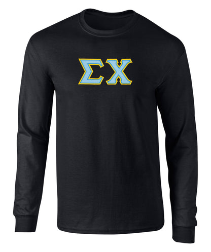 Sigma Chi Twill Letter Long Sleeve T Shirt