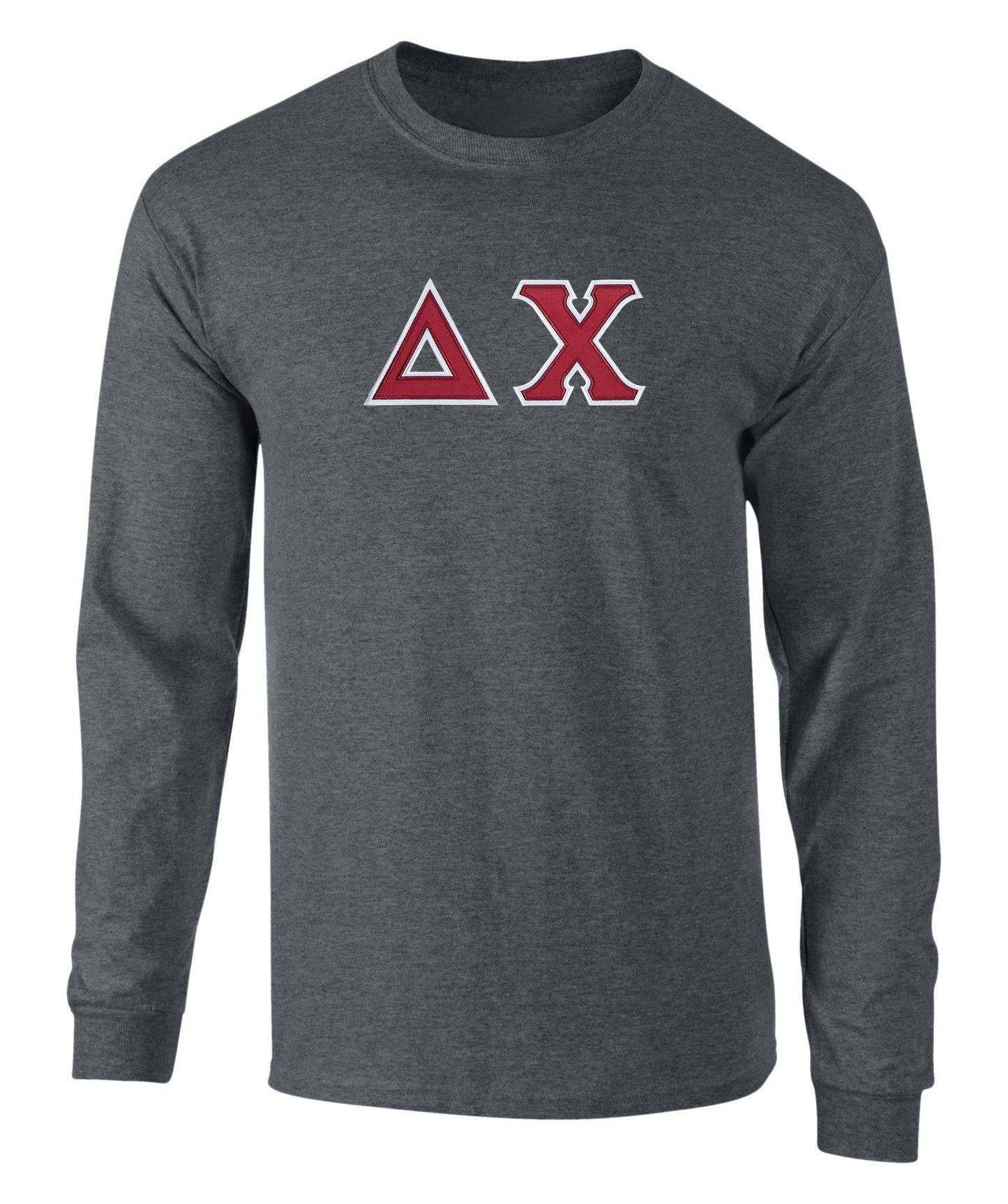 Delta Chi Twill Letter Long Sleeve T Shirt