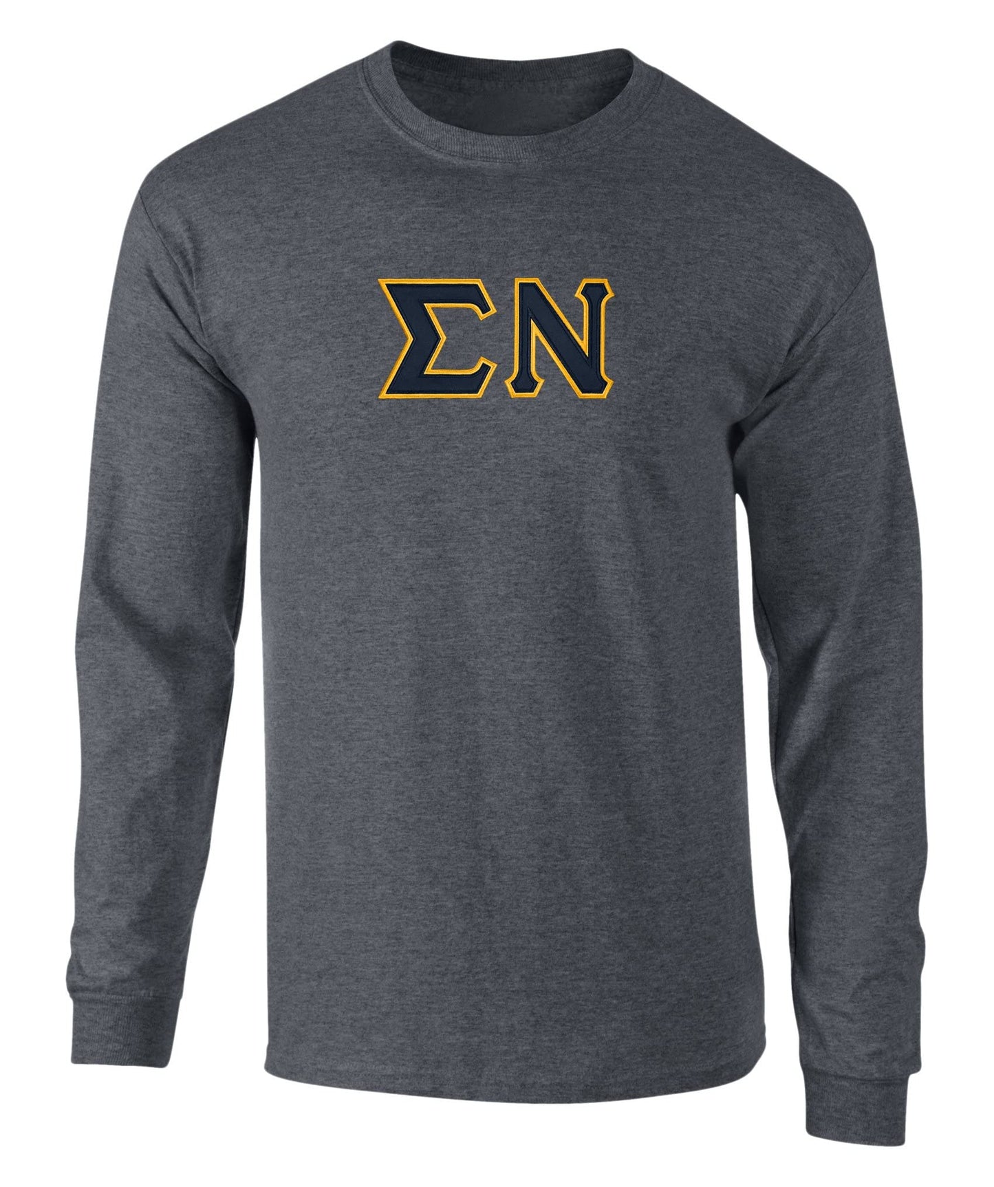 Sigma Nu Twill Letter Long Sleeve T Shirt