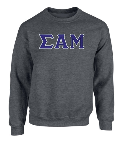 Sigma Alpha Mu Twill Letter Crewneck Sweatshirt